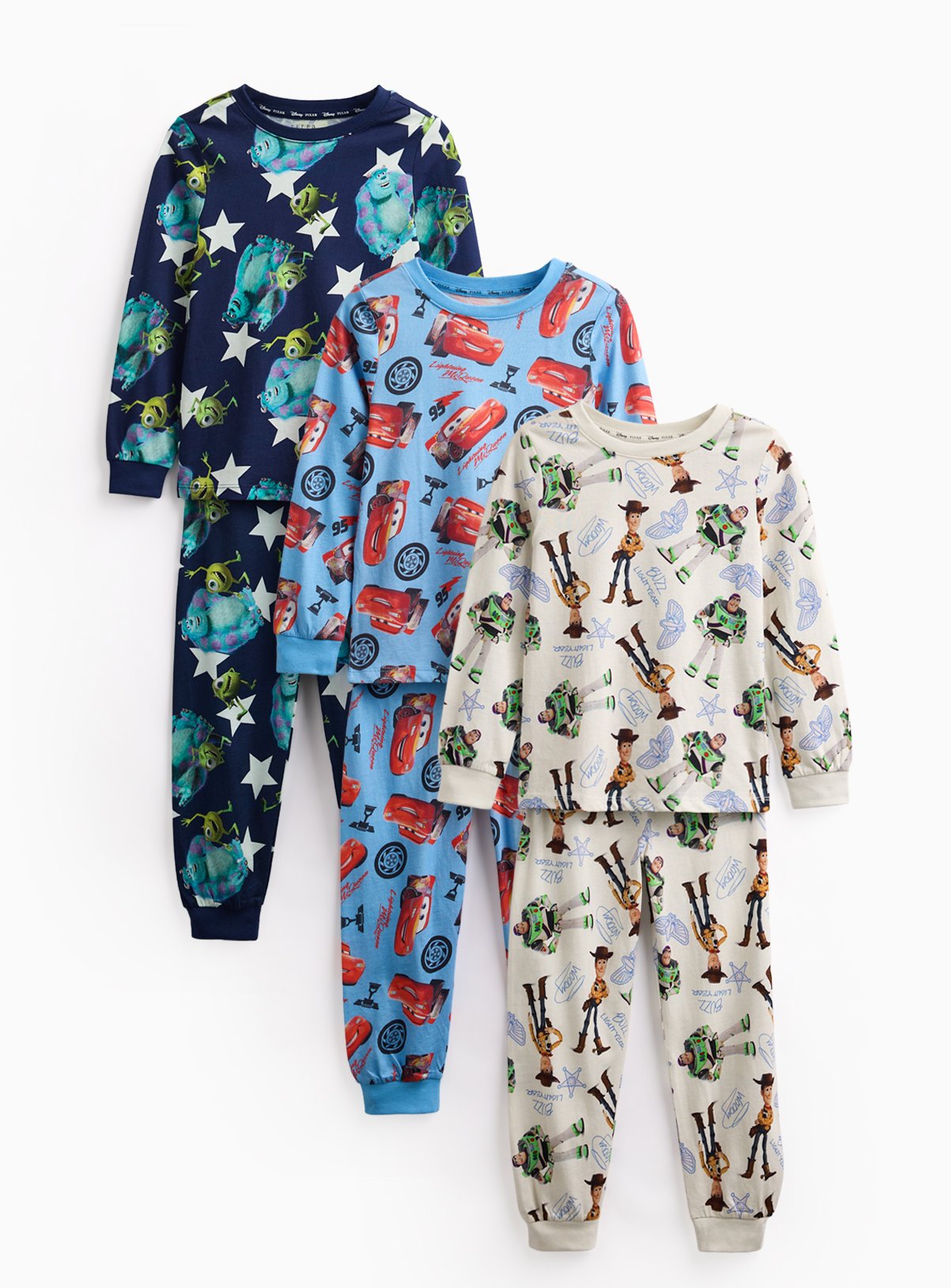 Disney Pixar Pyjamas 3 Pack 5-6 years - Image 1 thumbnail